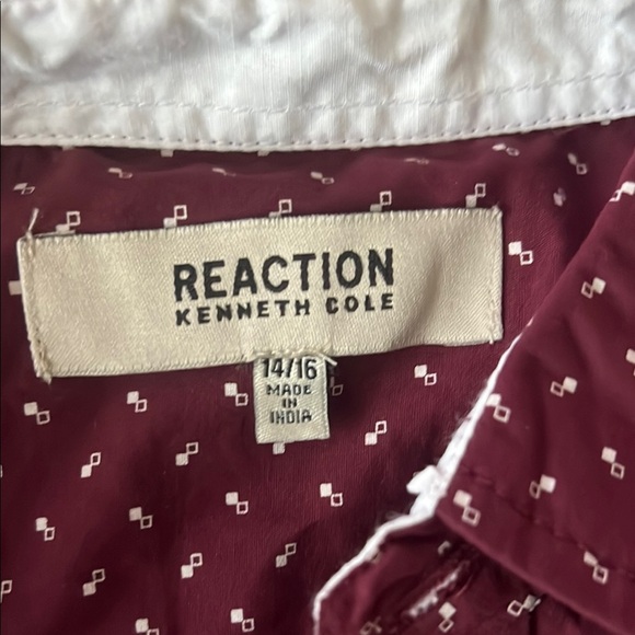Kenneth Cole Red and White Button Down Shirt - Picture 3 of 4